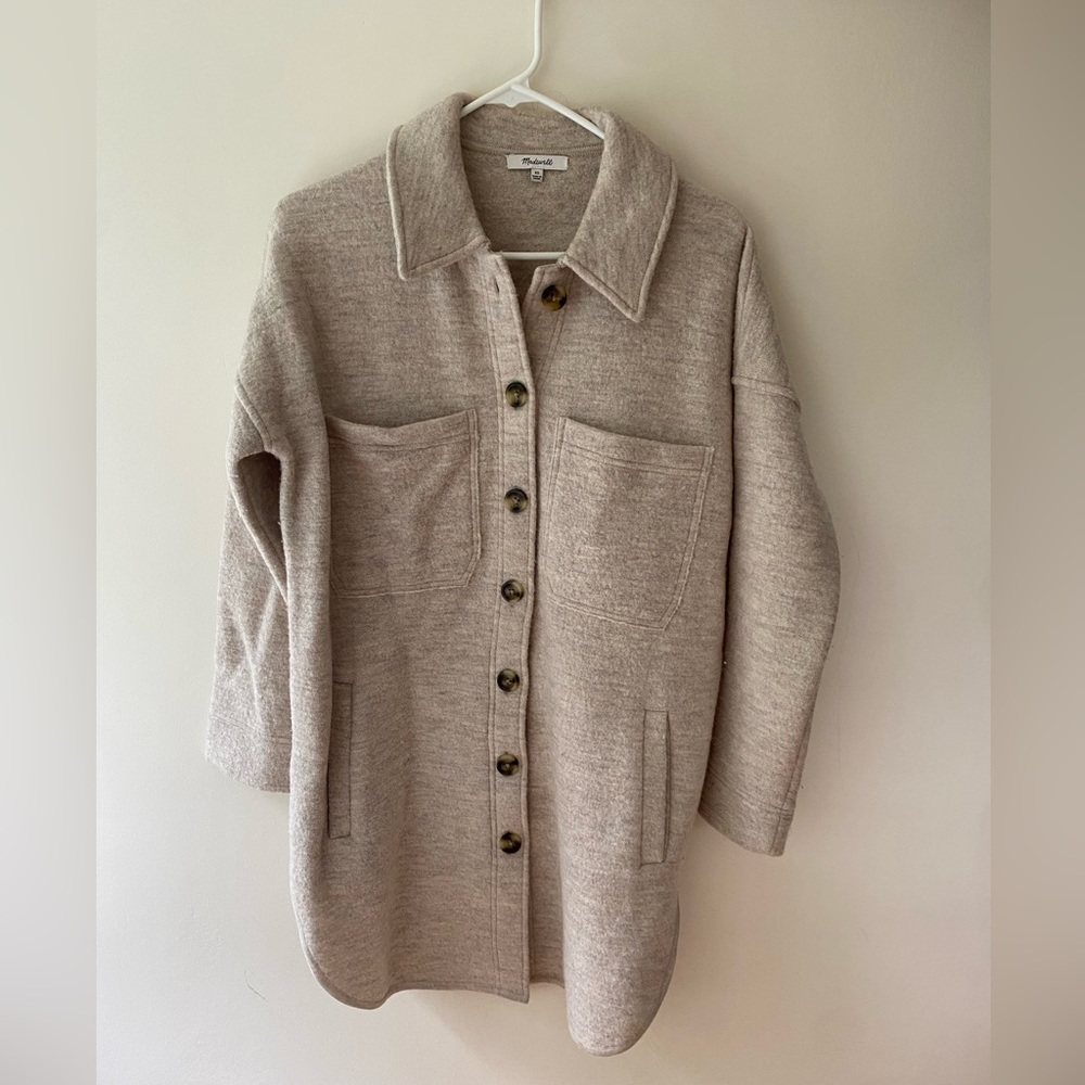 Fall light wool jacket in cream